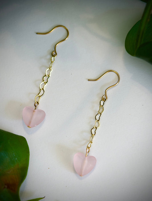 Pink Heart Earrings